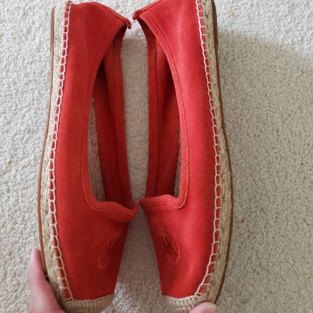 Michael Kors Orange Suede Logo Espadrilles sz8.5